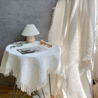 Khăn Trải Bàn Phong Cách Bắc Âu, Hoạ Tiết Tối Giản, Chất Liệu Cao Cấp,  Decor Phòng Khách Sang Trọng