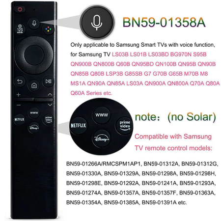Điều khiển từ xa bằng giọng nói thay thế cho TV thông minh Samsung 2022 BN59-01386D BN59 01385A Chạy bằng điện cực