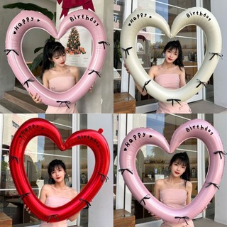 40 Inch Nơ Trái Tim Tình Yêu Bóng Chúc Mừng Sinh Nhật Lễ Tình Nhân Trang Trí Bóng Ảnh Nền Trang Trí