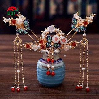 Kẹp tóc phong cách Trung Quốc có ngọc trai và tua rua dài, phù hợp phối đồ