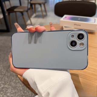 Ốp điện thoại di động kính mờ mạ điện cho IPhone 16 15 14 11 13 12 Pro Max Plus Vỏ ống kính PC IP14Plus Vỏ bảo vệ da sang trọng
