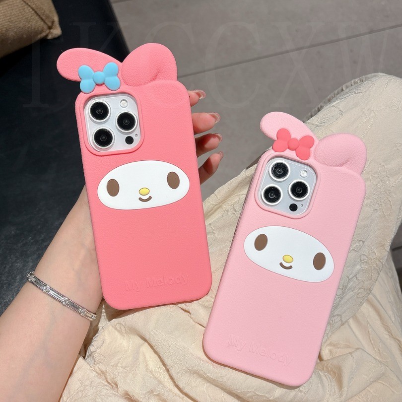 Dành Cho iPhone 12 13 14 15 16 Pro Max 14 16 Plus Kawaii My Melody Vỏ Điện Thoại Silicon Mềm Hoạt Hình 3D Dễ Thương Ốp Lưng Chống Sốc Capas