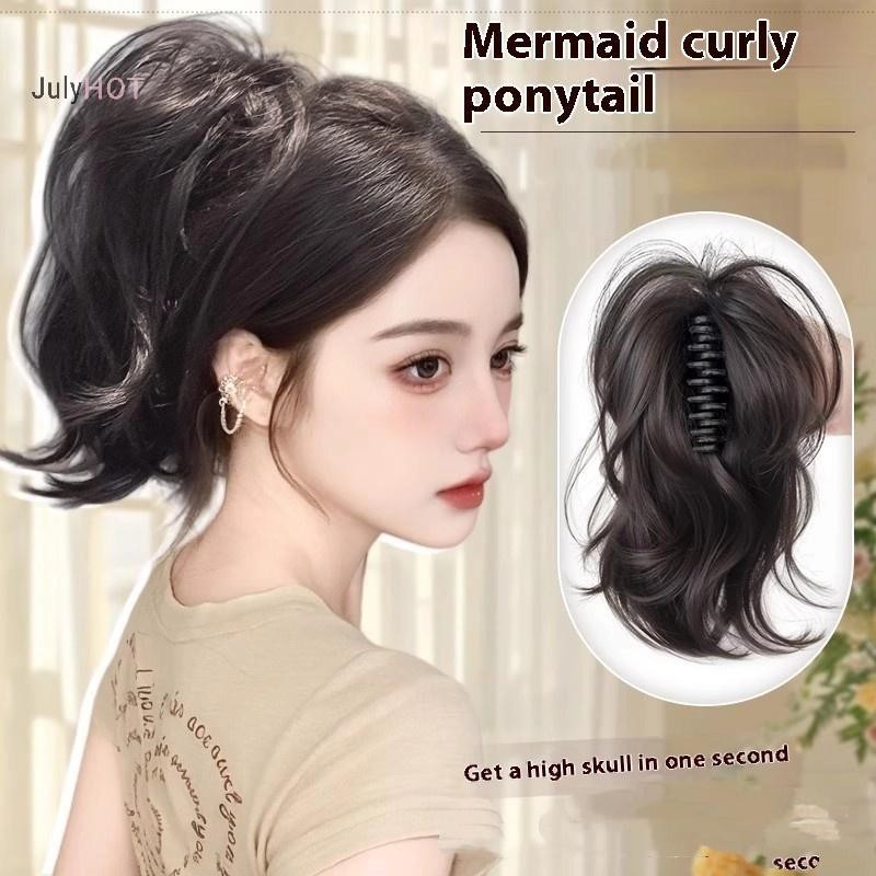 Kẹp Tóc Giả Đuôi Ngựa Nối Dài Cho Tóc Ngắn Xoăn, Chống Nhiệt - JulyHot