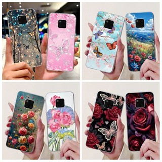 Dành Cho Huawei Mate 20 Pro Vỏ LYA-L09 LYA-L29 Ốp điện thoại Mới Phong Cách Bướm Hoa Mềm Silicon Ốp điện thoại Cho Huawei Mate 20 Ốp điện thoại