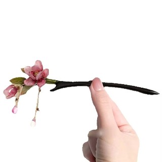 Kẹp tóc handmade phong cách cổ xưa Hanfu với họa tiết bông hoa sen và tua rua, dành cho nữ