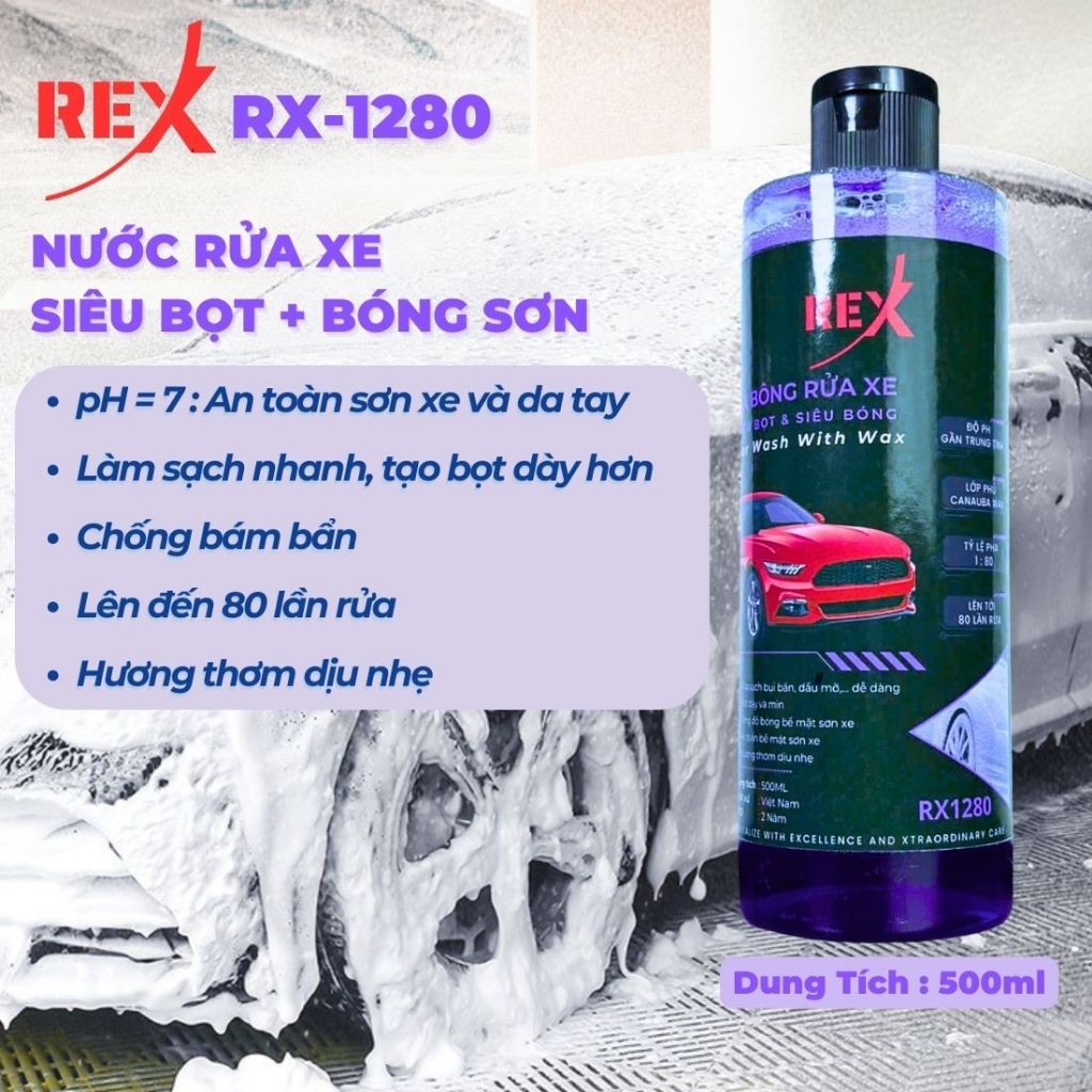 Nước rửa xe ô tô siêu bọt REX Car Wash With Wax RX1280