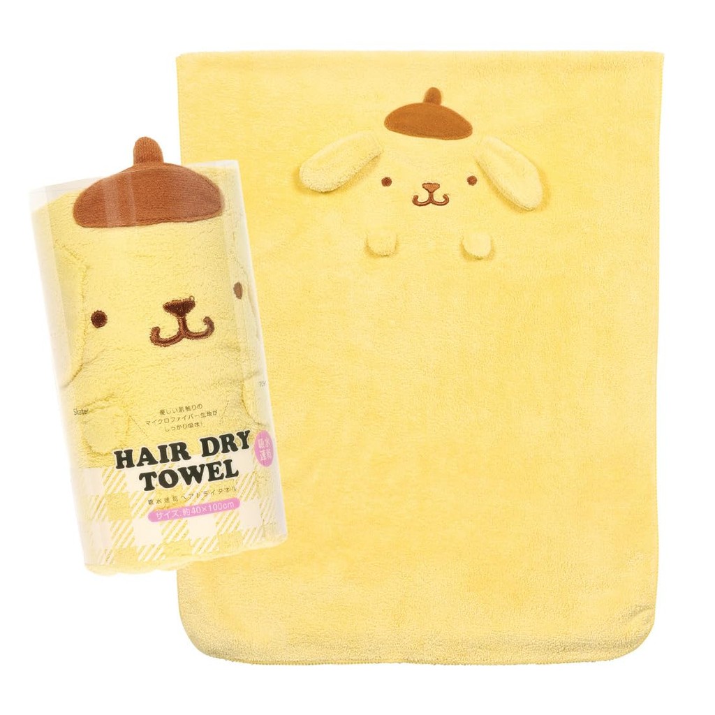 Skater Absorbent Quick-Dry Hair Drying Towel Pompompurin Sanrio 40x100cm TOH1-A Direct From Japan