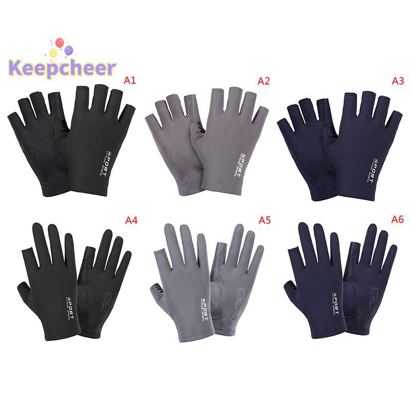 [Keepcheer] 1 Đôi Găng Tay Xe Máy Thoáng Khí Ice Silk Chống Trơn Trượt Chống Tia UV Thể Thao Ngoài Trời Găng Tay Rider Găng Tay Bảo Vệ Tay Mới
