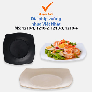 Đĩa phíp vuông nhựa, đĩa nhựa phíp melamine Việt Nhật ms: 1210-1, 1210-2, 1210-3, 1210-4