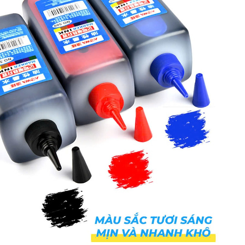 Mực Đổ Bút Lông Dầu Không Xóa Được Dung Tích Lớn, Khô Nhanh, Chuyên Dụng Cho Văn Phòng/Kho Hàng