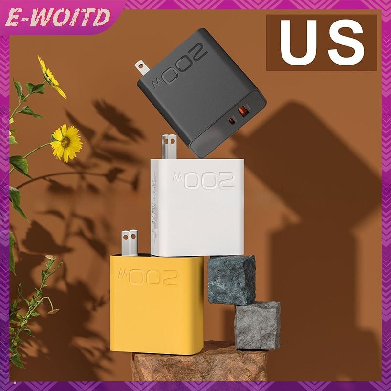 E-WOITD 200W USB Type-C Sạc Điện Thoại Cho Huawei USB-C Cổng Kép PD Adapter Cho Du Lịch HNVN