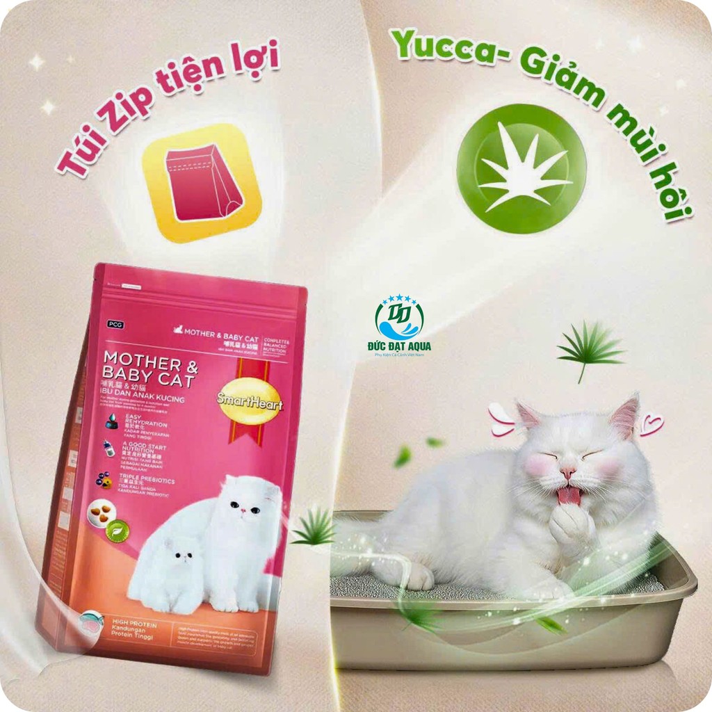 Thức ăn hạt cho mèo MOTHER & BABY CAT, SmartHeart Cat cho mèo mẹ & mèo con Gói 1.1Kg 4