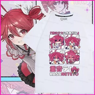 Áo thun cosplay Kasane Teto Vocaloid chimera, chất liệu vải, tay ngắn