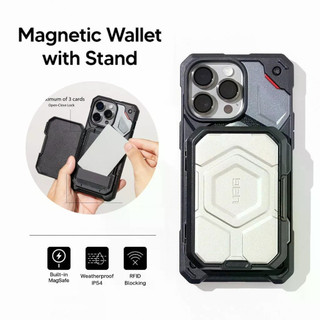 Ví từ tính cứng Armor cho iPhone 16 / 15 Pro Max & 14 Pro, cộng với Samsung Galaxy S25 / S24 Ultra.Tính năng một snap-on có thể tháo rời