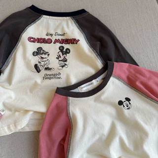 Mùa Xuân Thu Cotton Nguyên Chất Bé Trai Bé Gái Áo Thun Dài Tay Trung Nhỏ Trẻ Em Bé Hoạt Hình In Hình Cổ Tròn Áo Sơ Mi Đáy