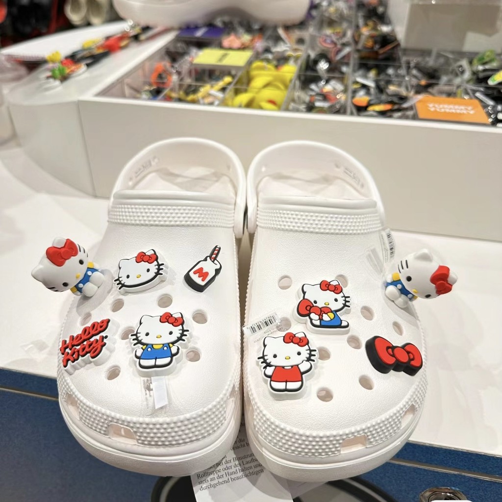 Phụ kiện Hello Kitty có thể tháo rời cho giày lỗ/giày cao cấp, họa tiết hoa Busch Zhibixing