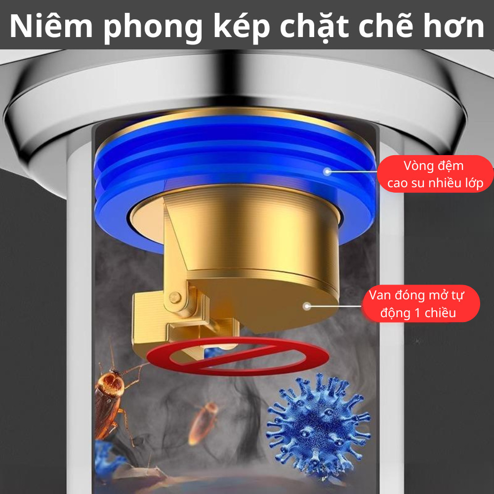[Tặng Kèm Vòng Đệm] Nắp Đậy Cống Thoát Nước Cho Sàn Nhà Bếp, Nhà Tắm, Ngăn Mùi Hôi, Chống Côn Trùng Bằng Đồng DT066