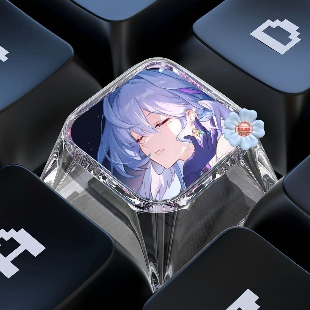 Honkai: Star Rail / Robin / Chankai Keycap Bàn phím cơ sáng tạo trục chéo tùy chỉnh dễ thương 1U Keycap Epoxy trong suốt / flfi