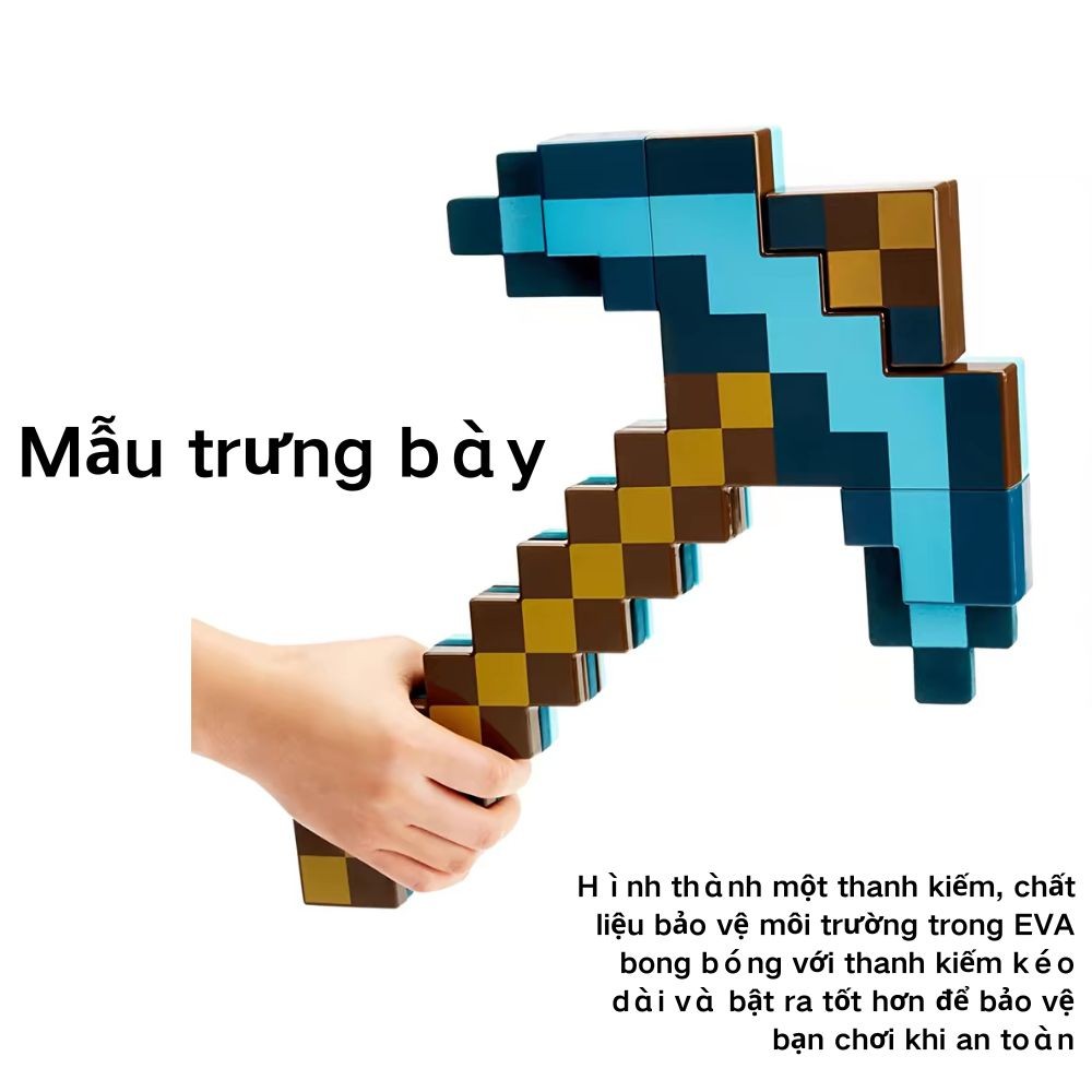 45cm Pixel World Toy Sword Weapon Eva Bọt Diamond Sword Axy Đồ chơi cho trẻ em Quà tặng