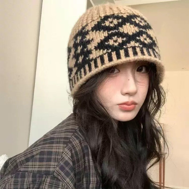 [GiuDuu] Mũ Skullies Beanie Jacquard Hình Thoi - Ấm Áp, Co Dãn, Thoáng Khí - Phù Hợp Mùa Thu Đông và Ngoài Trời