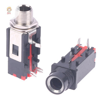 Twe 2 CÁI 6.35mm Giắc cắm âm thanh nổi 3Pin Ổ cắm âm thanh nổi Micro Dây hàn VN