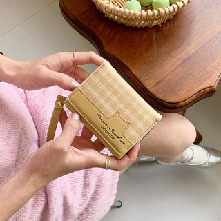 Ví nữ sáng tạo ngọt ngào thời trang Ví đựng tiền đa chức năng in lưới dễ thương