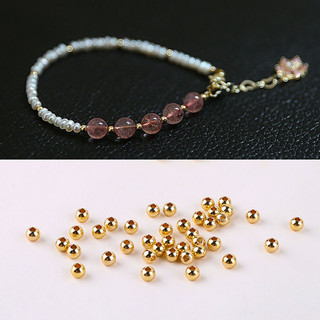 Bảo Quản Màu Mạ Đồng Vàng 18K Hạt Tròn Nhỏ Miếng Đệm Hạt Bông Tai DIY Tay Làm Bông Tai Vòng Tay Chất Liệu Cơ Bản Phụ Kiện
