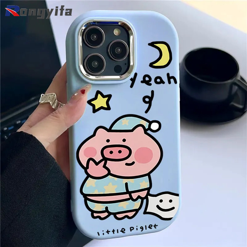 Ốp Điện Thoại Lợn Hồng Dễ Thương Cho OPPO Reno 12 Pro 11F 11 10 Pro 8Z 7Z 8 7 4G Lite 9 7 Pro 8 5G 7 SE 6 5k 5 4 Pro A1 A98 F23 R17 Hoạt Hình Dễ Thương Sáng Tạo Chống-Nắp lưng rơi