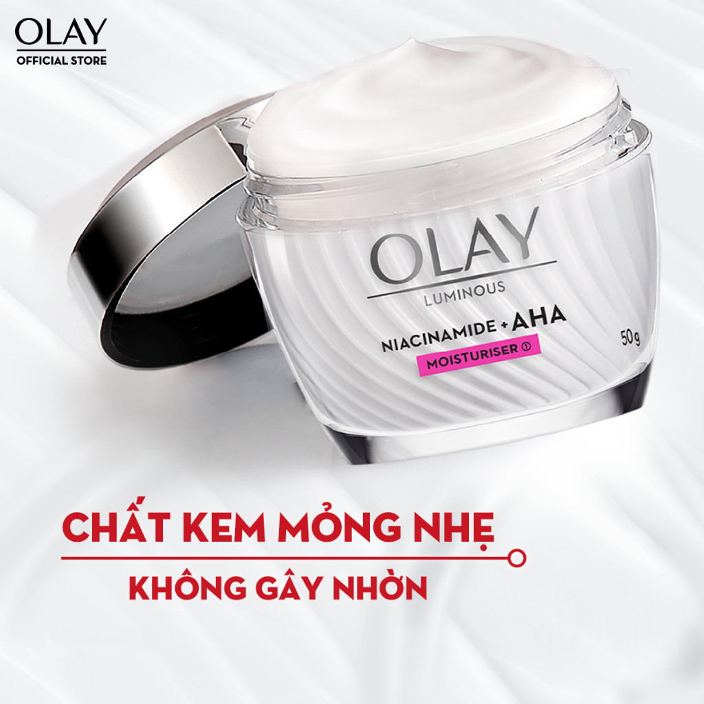 Kem Dưỡng Ẩm Olay Luminous Niacinamide AHA Làm Sáng Da, Mờ Thâm Mụn 50g