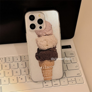 Ốp Lưng Lấp Lánh Trong Suốt Cho iPhone 15 14 13 Pro Max Apple 14 15 Plus Vỏ iPhone 11 Pro Max Kem Mùa Hè Mềm Y2K Girl