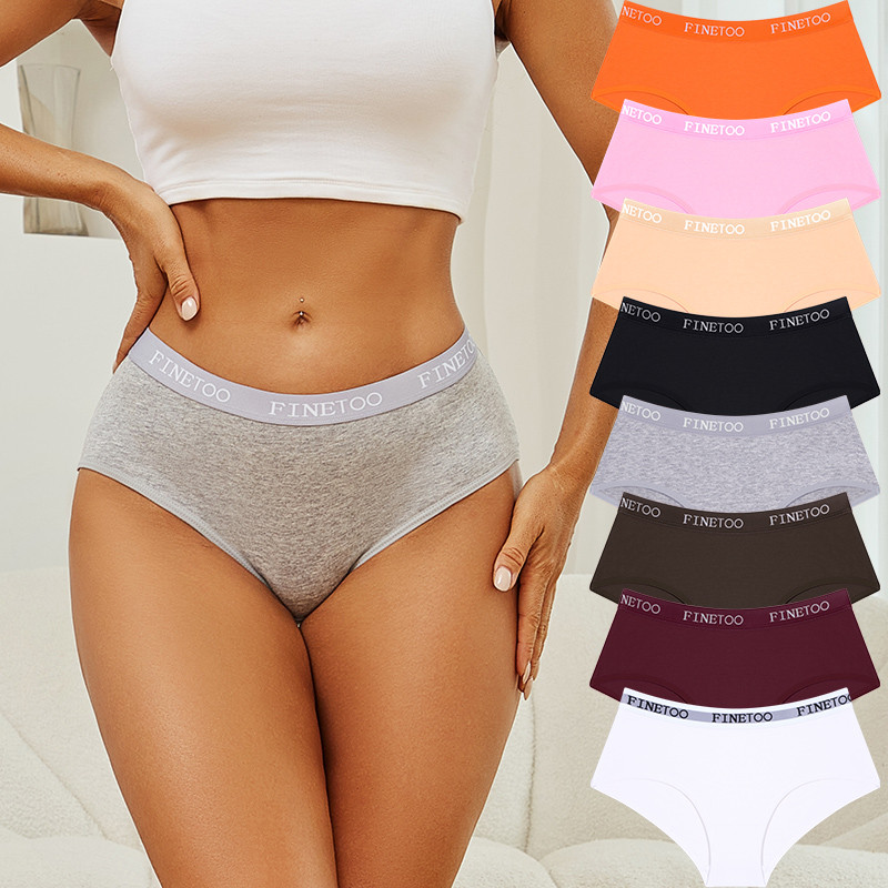 Ảnh Finetoo Quần Cotton cạp cao Quần lót điều khiển đàn hồi Quần lót thoải mái 3