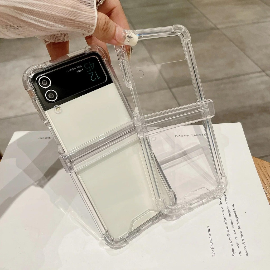 Bản Lề Bảo Vệ Ốp Lưng Điện Thoại Samsung Galaxy Z Flip 6 5 4 3 Flip6 Flip5 Flip4 Flip3 Nhựa Cứng Trong Suốt Trong Suốt