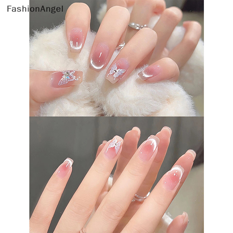 FashionAngel Laser Dazzling Aurora Shape Paings Miếng Dán Móng Tay Tăng Cường Dính Đề Can Móng Tay Phụ Kiện TH