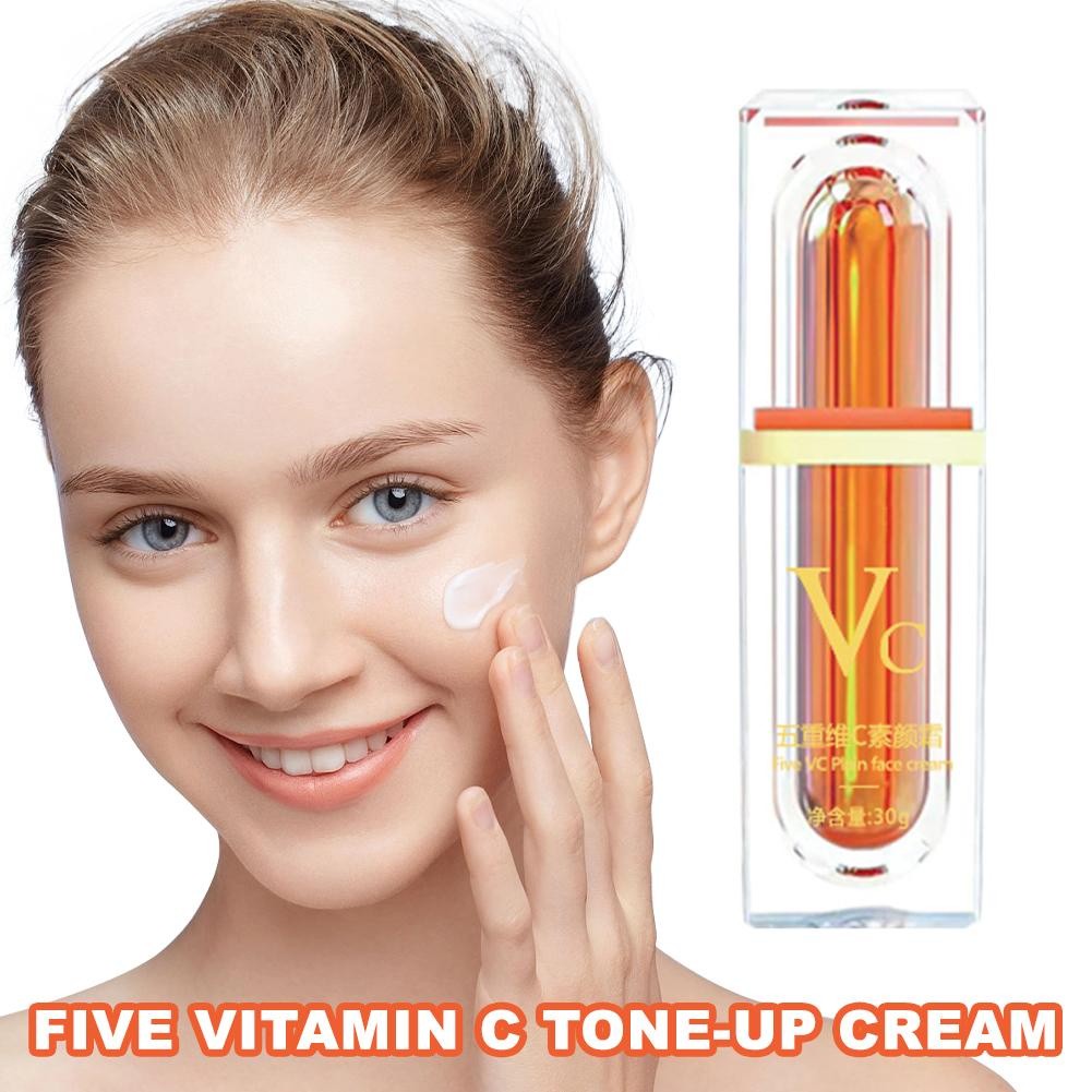 Learnever Five Vitamin C Tone-up Cream Deep Hydration Brightening Skin Makeup Z8h3