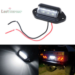 [Lostcorner] 1Pc Chống Nước 6 Đèn LED 12V Biển Số Xe Thuyền Xe Tải Trailer Đèn Bước [Mới]
