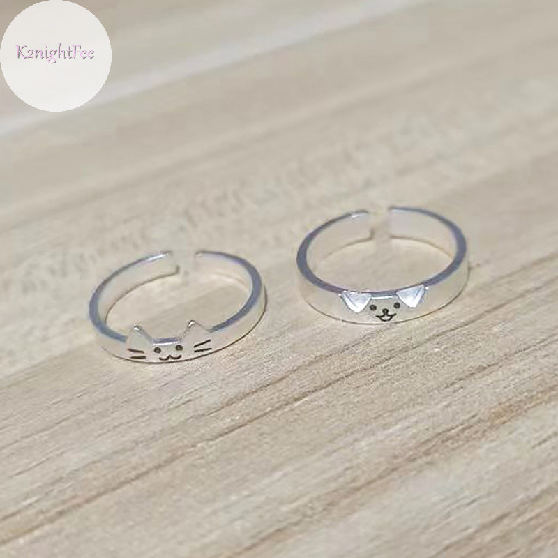 K2nightfee Thời Trang Có Thể Điều Chỉnh Mở Túi Cho Chó Đôi Nhẫn Dành Cho Nữ Đa Năng Dễ Thương Xếp Chồng Đeo Nhẫn Phụ Kiện Trang Sức Quà Tặng VN