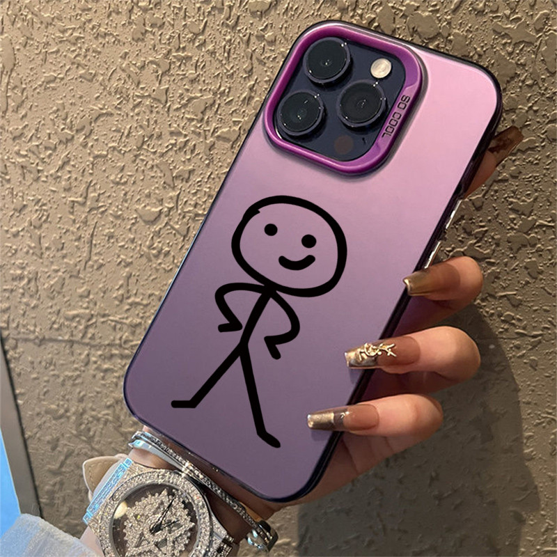 Ốp Lưng Cho iPhone 11 16 15 Pro Max 14 11 12 13 15 Pro 16e XR XS Max X 7 8 Plus SE2022 Phim Hoạt Hình Matchman Thiết Kế Sang Trọng IMD Kim Loại Cứng Chống Sốc