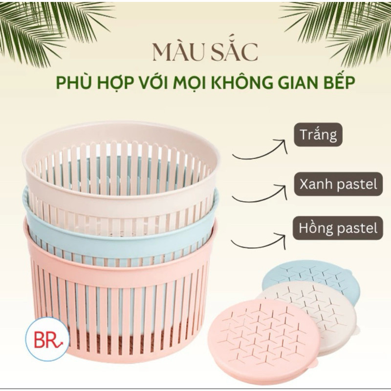 Rổ nắp tròn mini, Rổ đựng đồ thoáng khí, đựng đồ cho bé có nắp đậy tiện dụng Việt Nhật cao cấp 3396