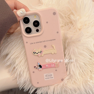 Ốp Điện Thoại Silicon Mềm Lỏng Cho iPhone 16 15 14 13 12 Pro Max Vỏ iPhone 16Plus Thêu Hàn Quốc Mèo Con Đơn Giản