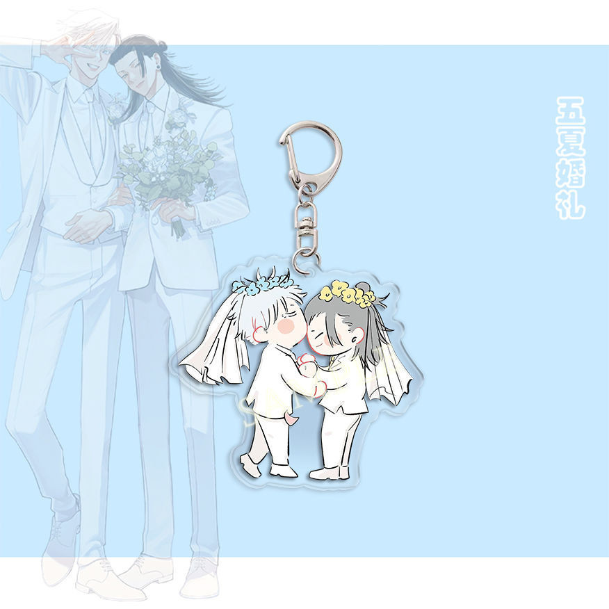 Gojo Satoru Geto Suguru Đám Cưới Series Acrylic Đứng JJK Anime Hàng Hóa Chu Shu Hui Zhan Trắng Phù Hợp Với Hình Bàn