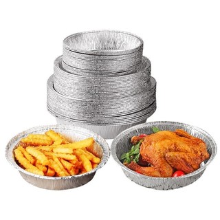 Combo 50 khay giấy bạc 24cm lót nồi chiên không dầu, lò nướng tiện lợi