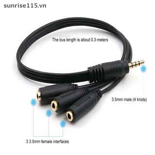 Srvn Aux Đa Tai Nghe Tai Nghe Bộ Chia Âm Thanh Jack 3.5 Mm HUB Cáp Chia.