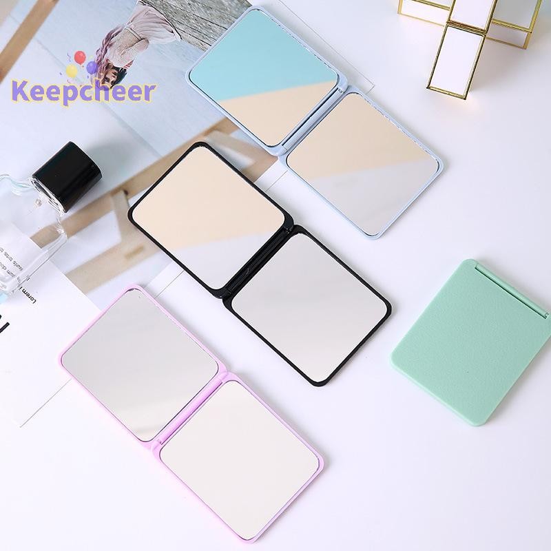 [Keepcheer] Gương gấp bằng nhựa Túi Gương trang điểm di động Tay du lịch Gương nhỏ Vanity Có thể gập lại Dụng cụ mỹ phẩm nhỏ gọn [Mới]