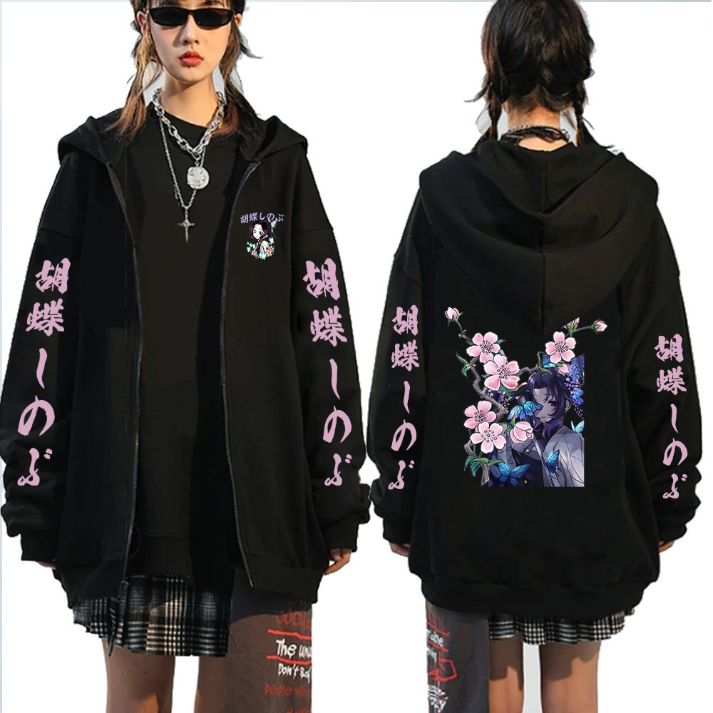 Demon Slayer Kimetsu No Yaiba Kanroji Mitsuri Anime Áo Khoác Zip Up Áo Cho Nữ Thời Trang