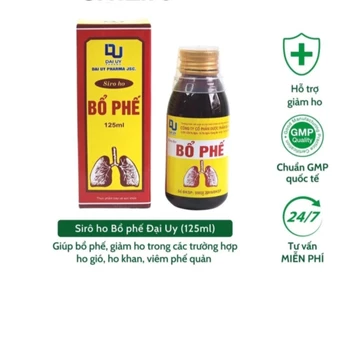 Bổ Phế Đại Uy , Siro Ho Thảo Dược Hỗ Trợ Giảm Ho, Long Đờm, Dịu Họng (Chai 125ml)