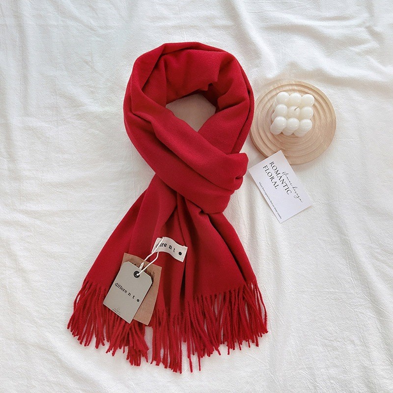 Khăn choàng cổ trơn Different tone màu Neutral chất Cashmere dạ len mềm mịn Khăn len quàng cổ