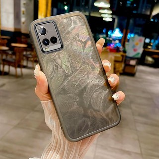 VIVO V20 V21E V2061 Y73 V2059 V2146 V2212 V2168 Được trang bị màng ống kính, miếng dán lông vũ đầy màu sắc, bột lấp lánh gradient, vỏ điện thoại mềm trong suốt
