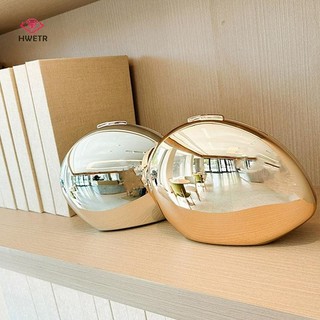 Hwetr Kim Loại Acrylic Ngỗng Hình Trứng Túi Ly Hợp Ví Nữ Dây Đeo Vai Túi Đảng Đeo Ngang Mới