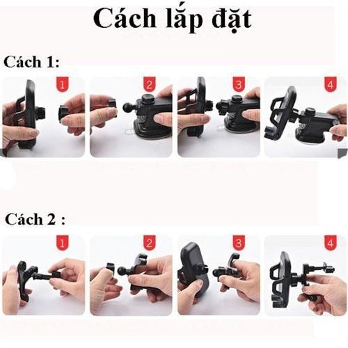 Giá đỡ kẹp điện thoại ô tô vân carbon xoay 360 độ gắn taplo ô tô loại cao cấp Phụ Tùng