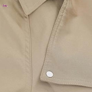 Kaki Loose Classic Trench Coat Chiều dài vừa phải Áo khoác ngoài
